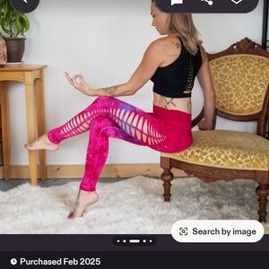 Tie-dye cropped sweater top & 2 leggings by Bella Canvas